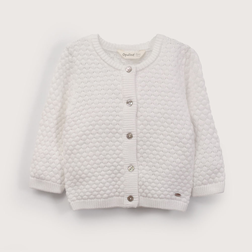 CHALECO BLANCO CON TEXTURA DE NIÑA OPALINE - 2
