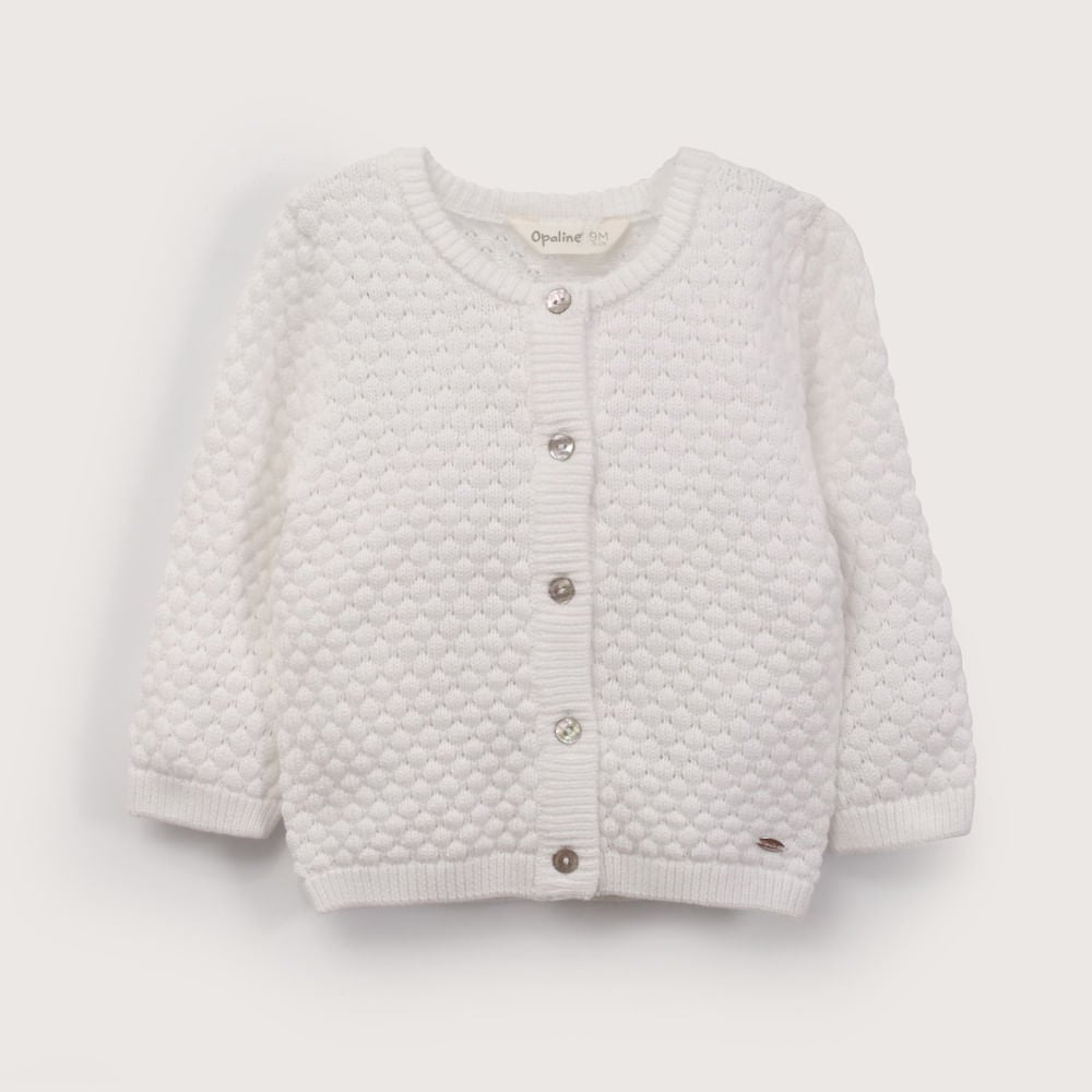 CHALECO BLANCO CON TEXTURA DE NIÑA OPALINE - 2