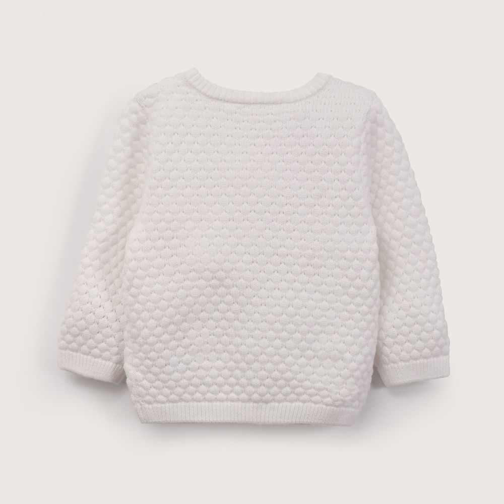 CHALECO BLANCO CON TEXTURA DE NIÑA OPALINE - 3