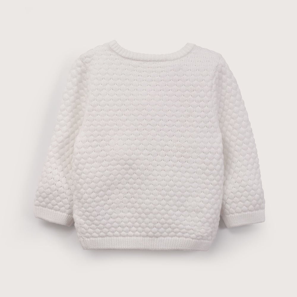 CHALECO BLANCO CON TEXTURA DE NIÑA OPALINE - 3