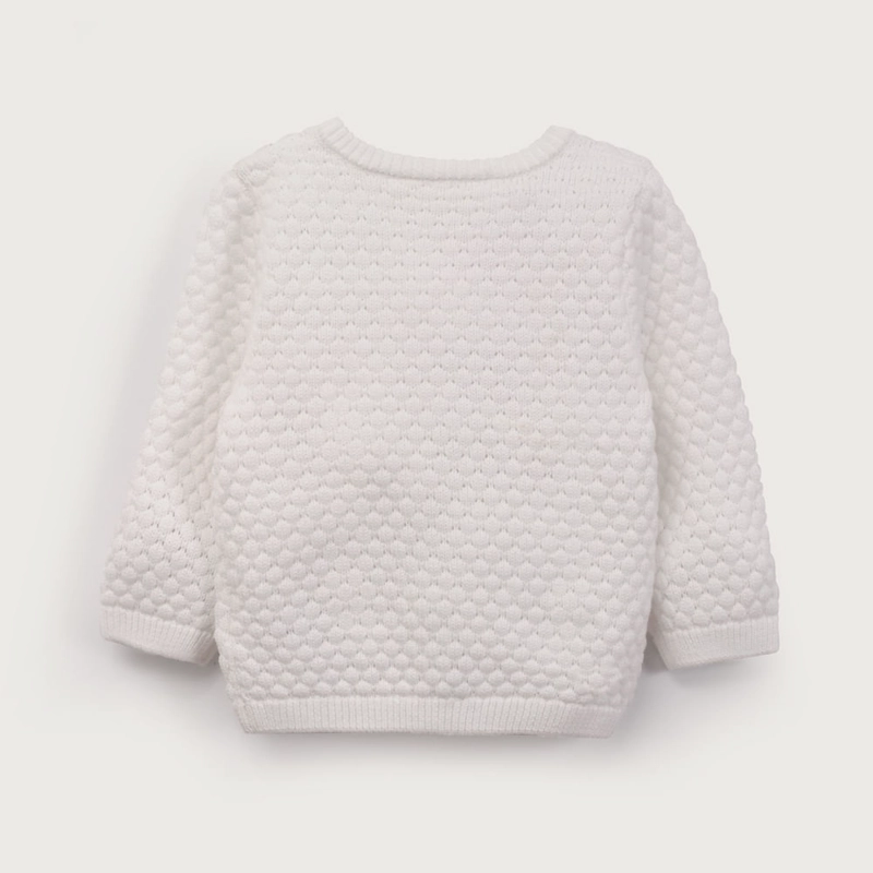 CHALECO BLANCO CON TEXTURA DE NIÑA OPALINE - 5