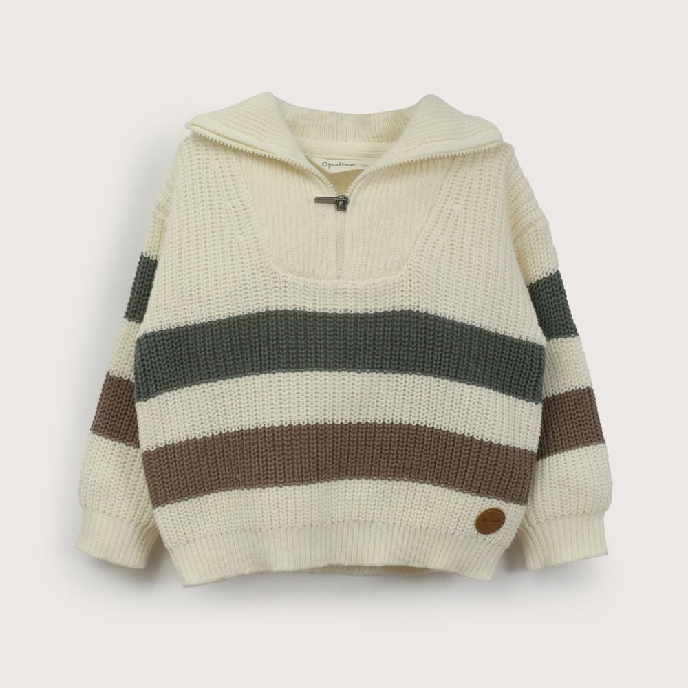 SWEATER CREMA CUELLO ALTO DE NIÑO OPALINE - 2