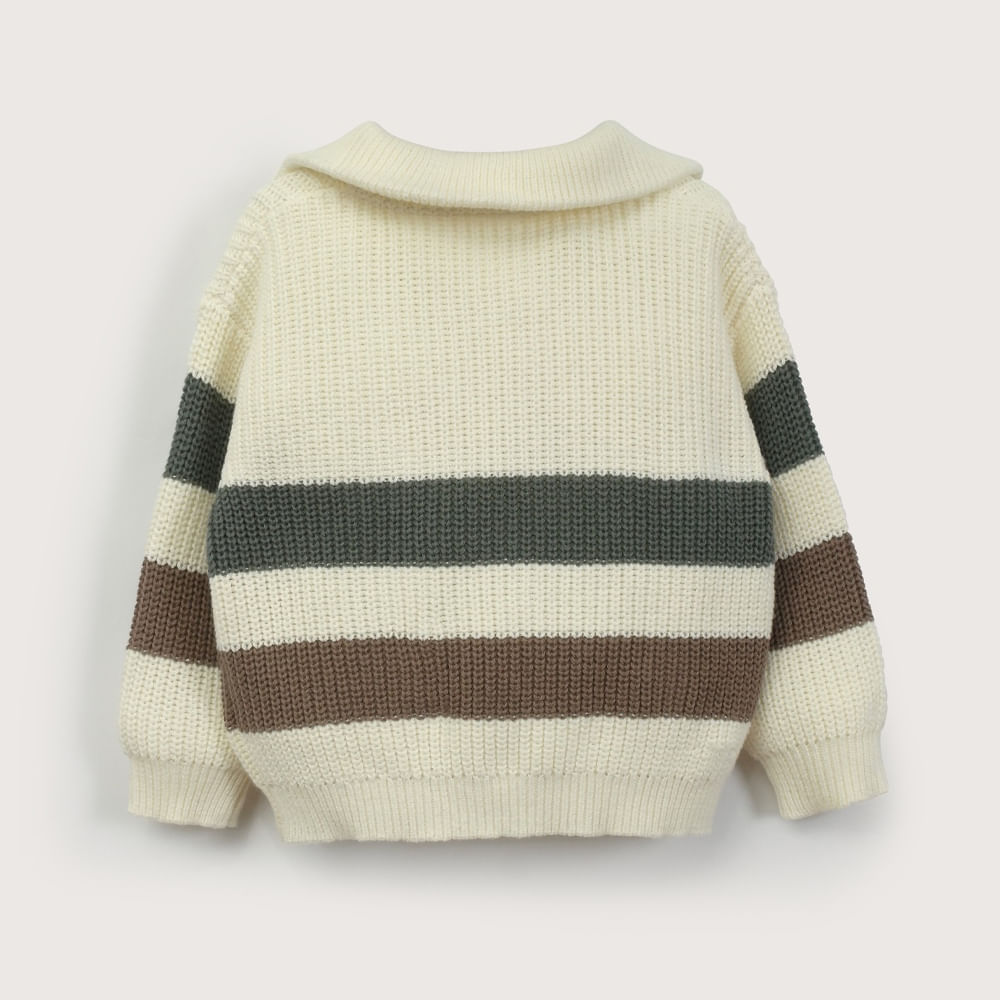 SWEATER CREMA CUELLO ALTO DE NIÑO OPALINE - 3