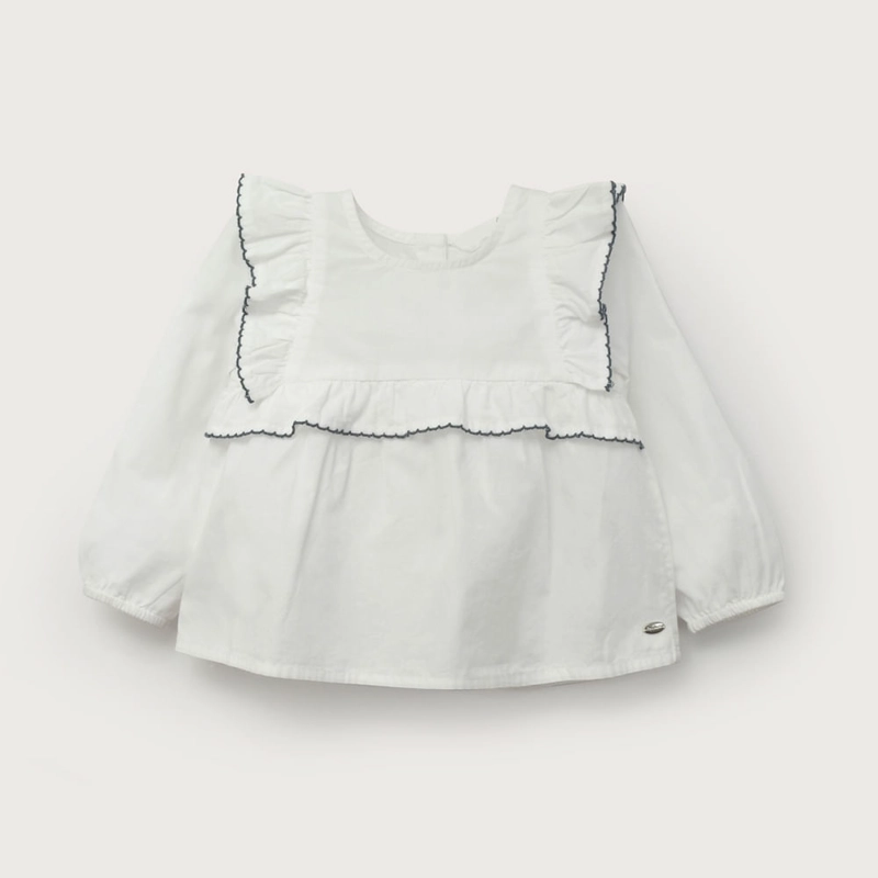 BLUSA MANGA LARGA BLANCA DE NIÑA OPALINE - 2