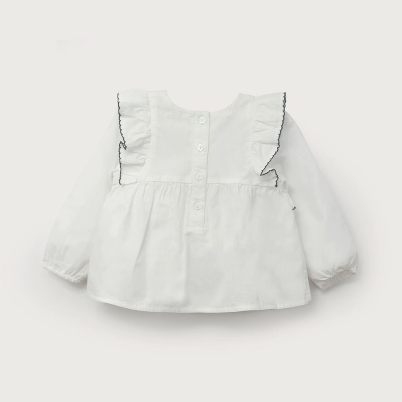 BLUSA MANGA LARGA BLANCA DE NIÑA OPALINE - 3
