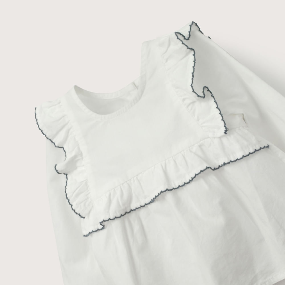 BLUSA MANGA LARGA BLANCA DE NIÑA OPALINE - 7