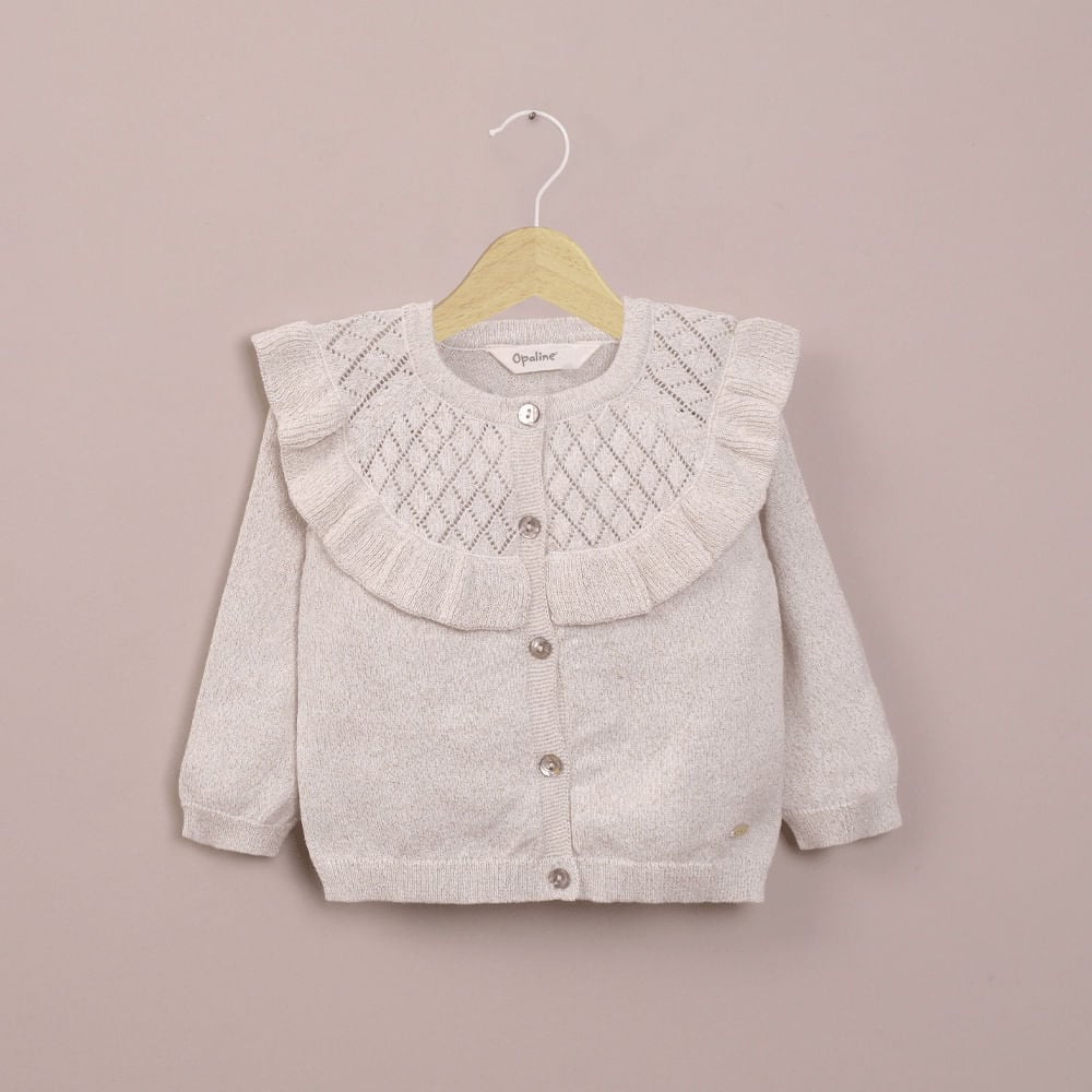 CHALECO BLANCO CON LUREX DE NIÑA OPALINE - 1