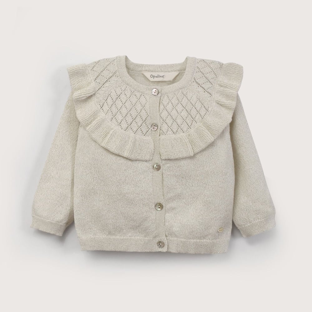 CHALECO BLANCO CON LUREX DE NIÑA OPALINE - 2