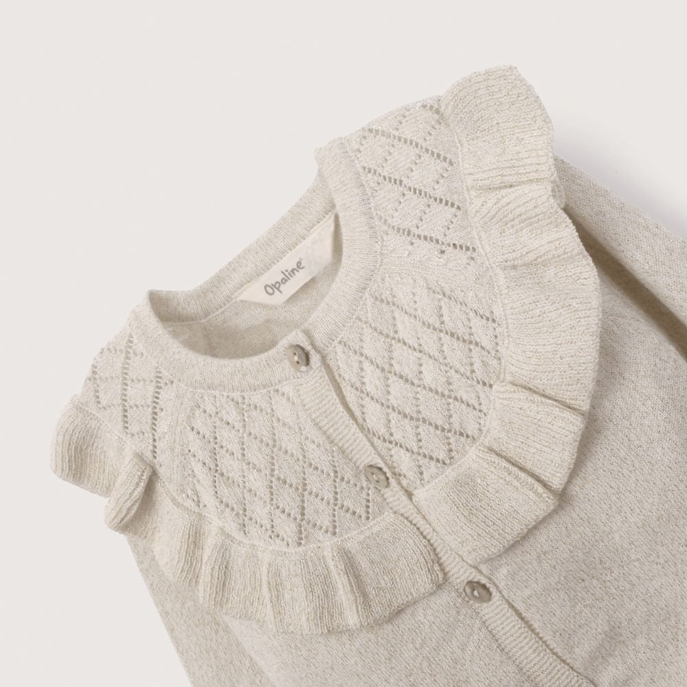 CHALECO BLANCO CON LUREX DE NIÑA OPALINE - 4