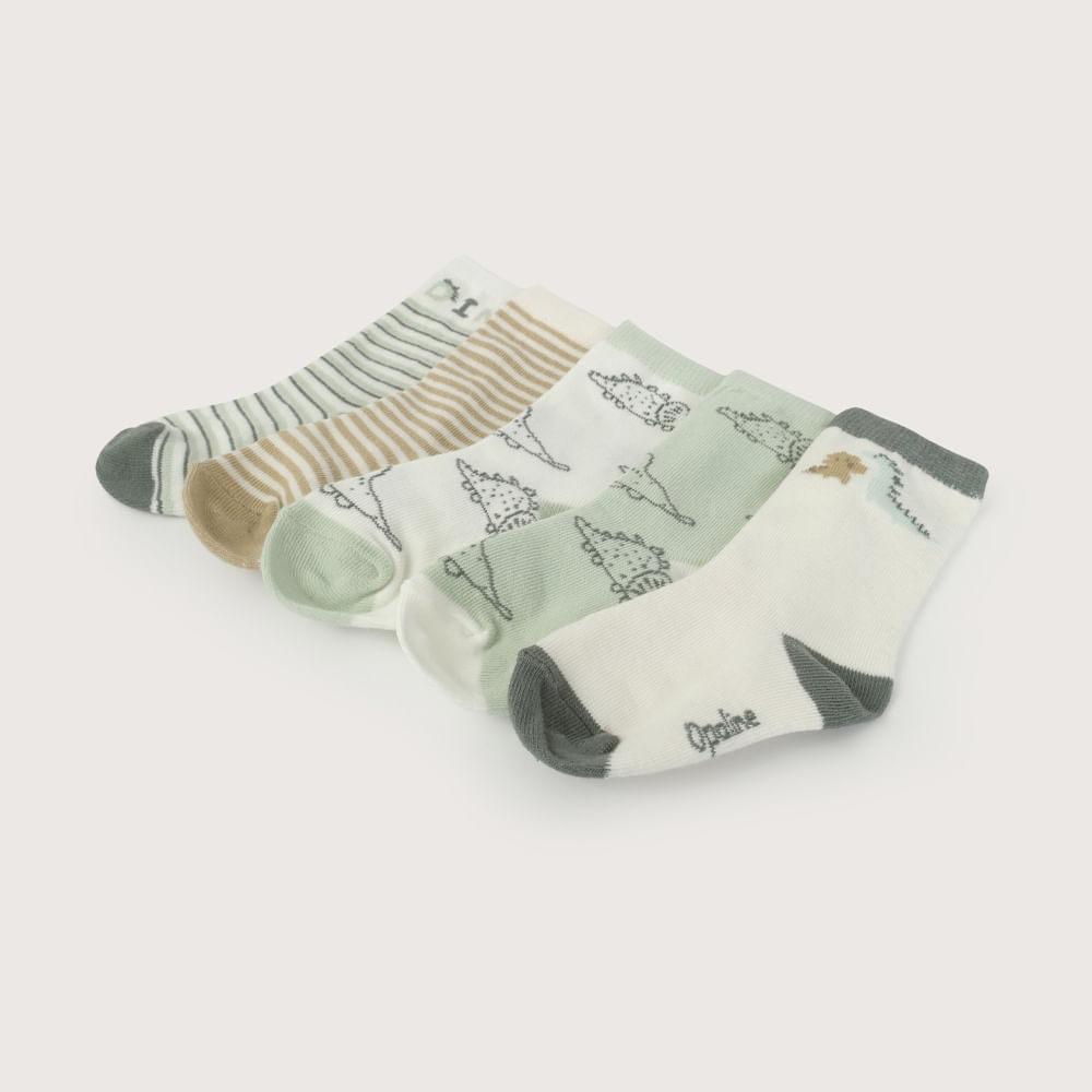 PACK DE 5 CALCETINES VERDE NIÑO OPALINE - 2