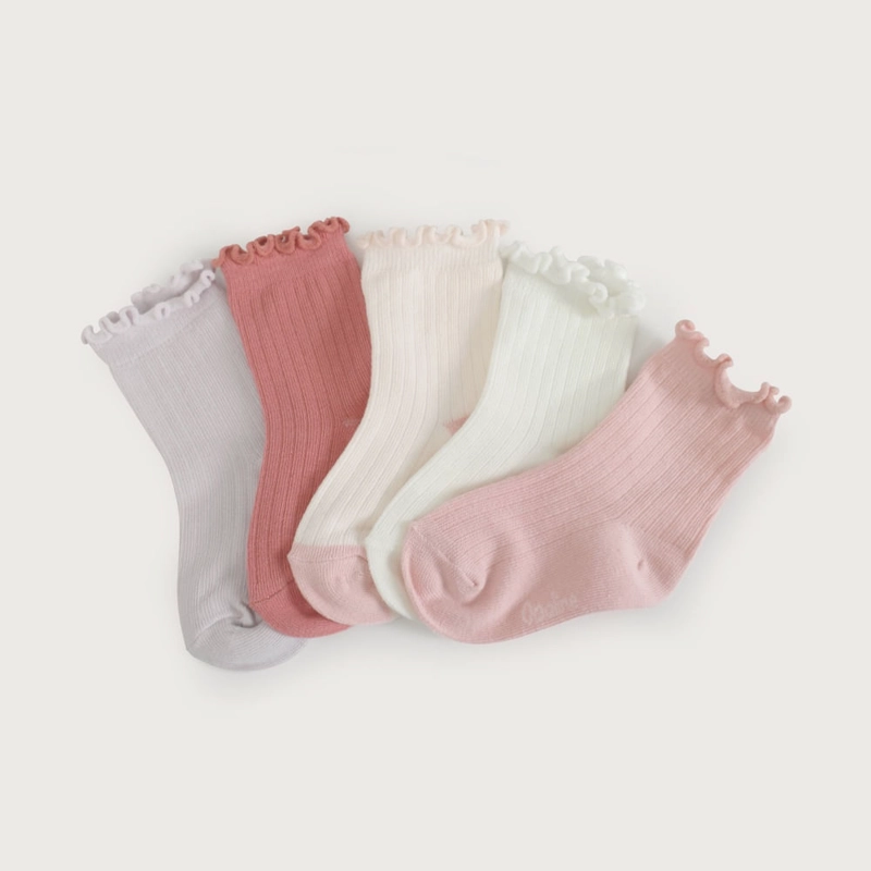 PACK DE 5 CALCETINES ROSADOS NIÑA OPALINE - 3