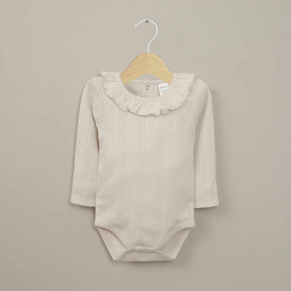 BODY ACANALADO CREMA DE BEBE  NIÑA OPALINE - 1