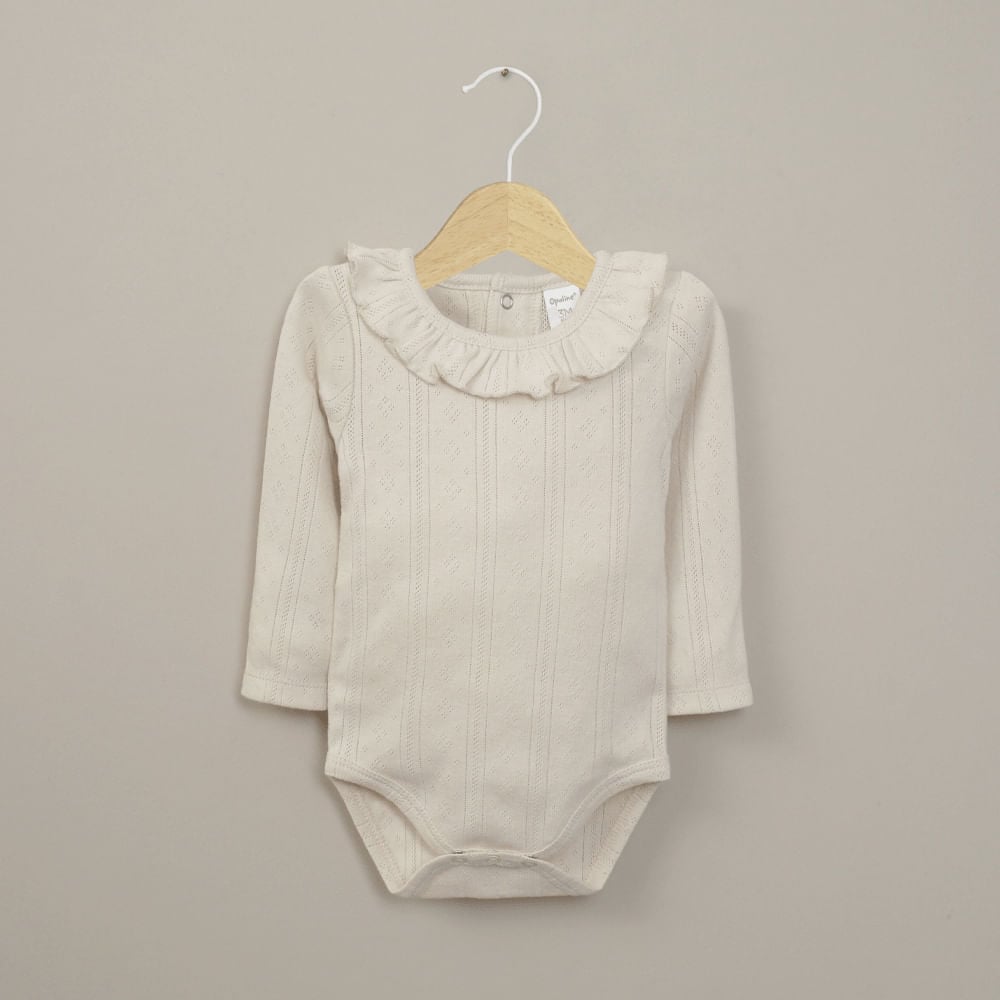 BODY ACANALADO CREMA DE BEBE  NIÑA OPALINE - 1