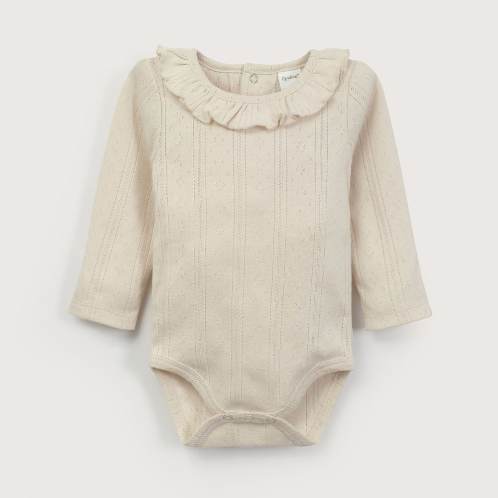 BODY ACANALADO CREMA DE BEBE  NIÑA OPALINE - 2