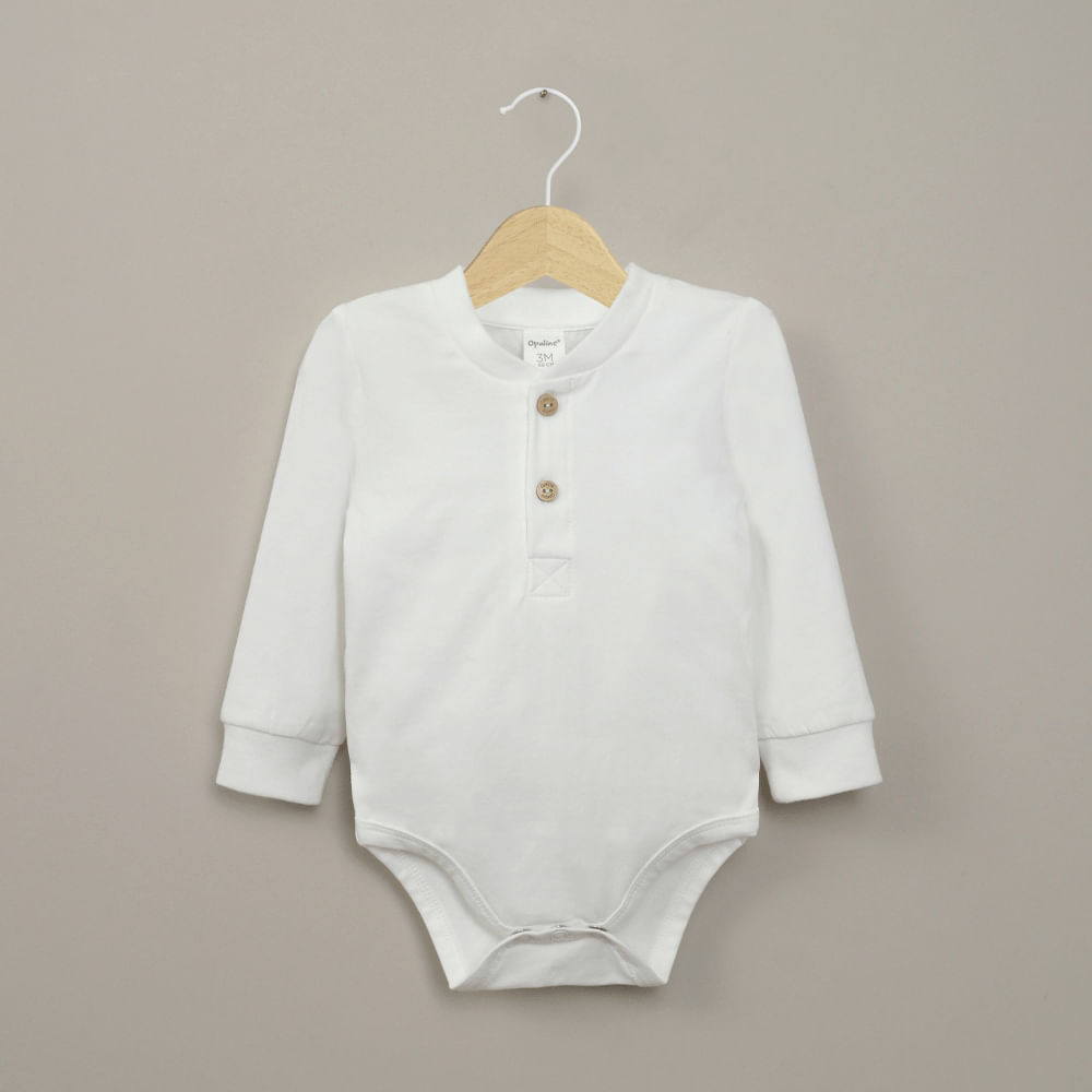 BODY BLANCO CON BOTONES DE BEBE  NIÑO OPALINE - 1