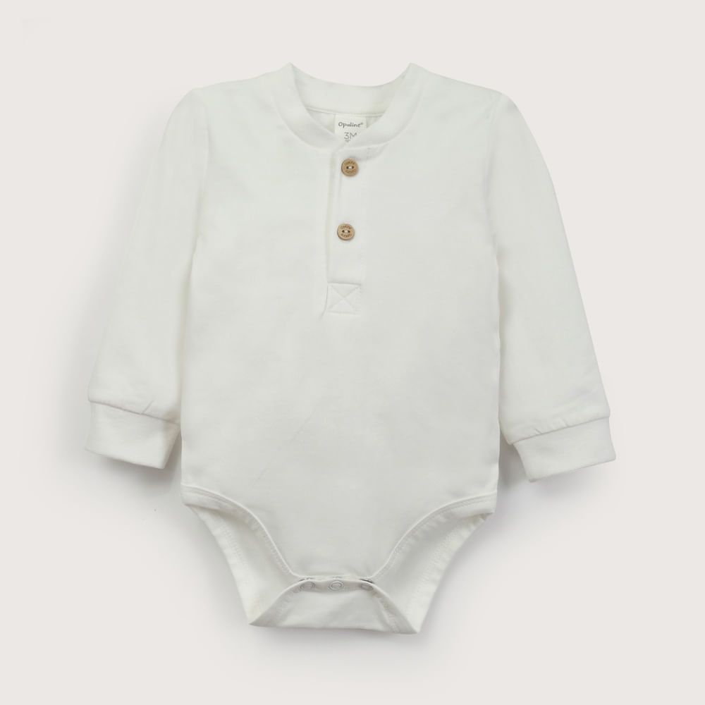 BODY BLANCO CON BOTONES DE BEBE  NIÑO OPALINE - 2