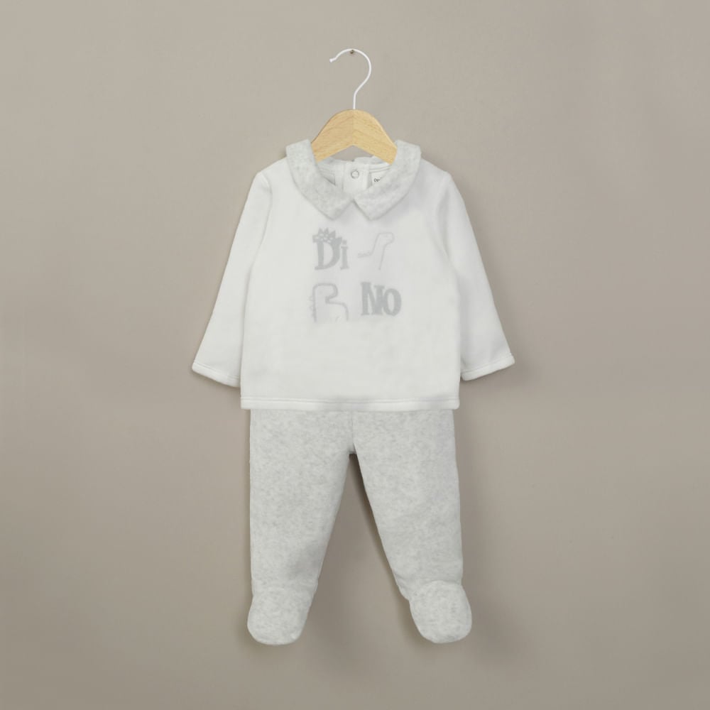 CONJUNTO PLUSH GRIS DE BEBE  NIÑO OPALINE - 1