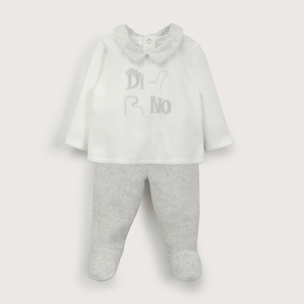 CONJUNTO PLUSH GRIS DE BEBE  NIÑO OPALINE - 2