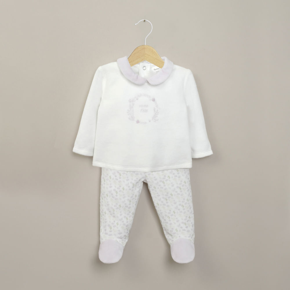 CONJUNTO PLUSH LILA DE BEBE  NIÑA OPALINE - 1