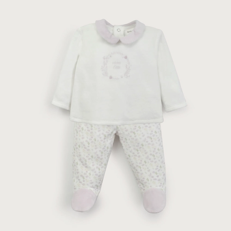 CONJUNTO PLUSH LILA DE BEBE NIÑA OPALINE - 2