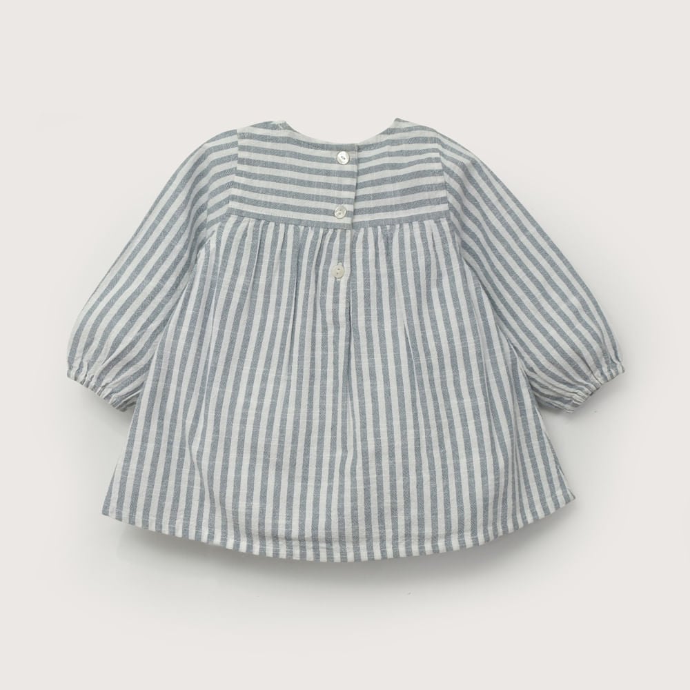 VESTIDO AZUL CON LINEAS DE BEBE  NIÑA OPALINE - 6