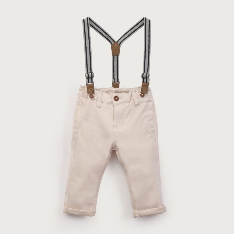 PANTALON CON SUSPENSORES BEIGE DE NIÑO OPALINE - 2