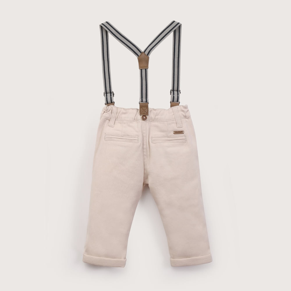 PANTALON CON SUSPENSORES BEIGE DE NIÑO OPALINE - 3