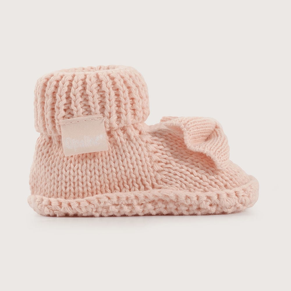 PANTUFLA BEBE  TEJIDA ROSADA DE NIÑA OPALINE - 2