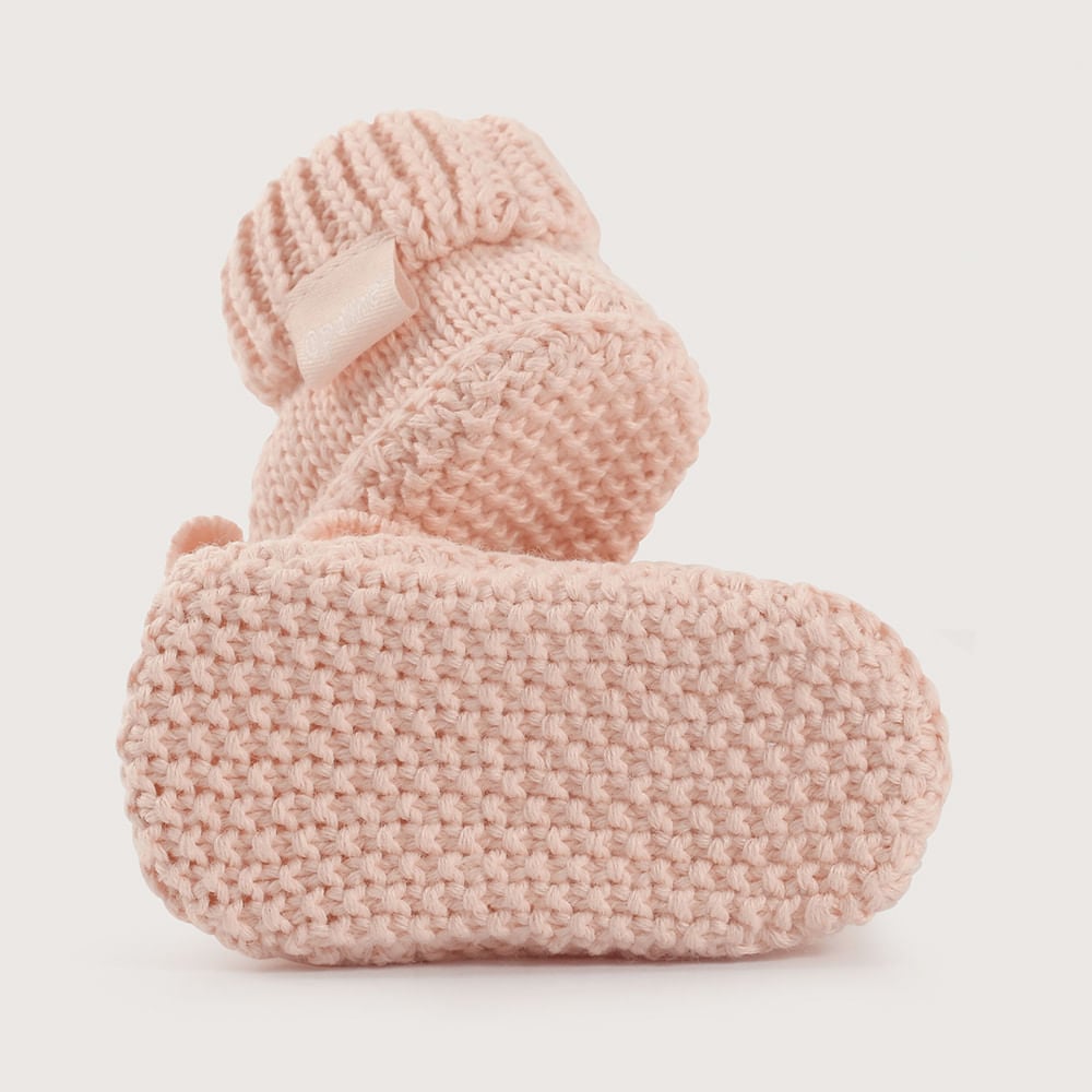 PANTUFLA BEBE  TEJIDA ROSADA DE NIÑA OPALINE - 3