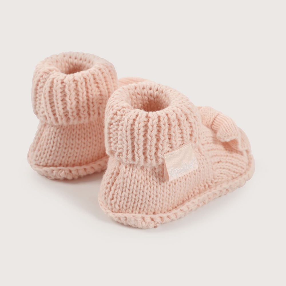 PANTUFLA BEBE  TEJIDA ROSADA DE NIÑA OPALINE - 5
