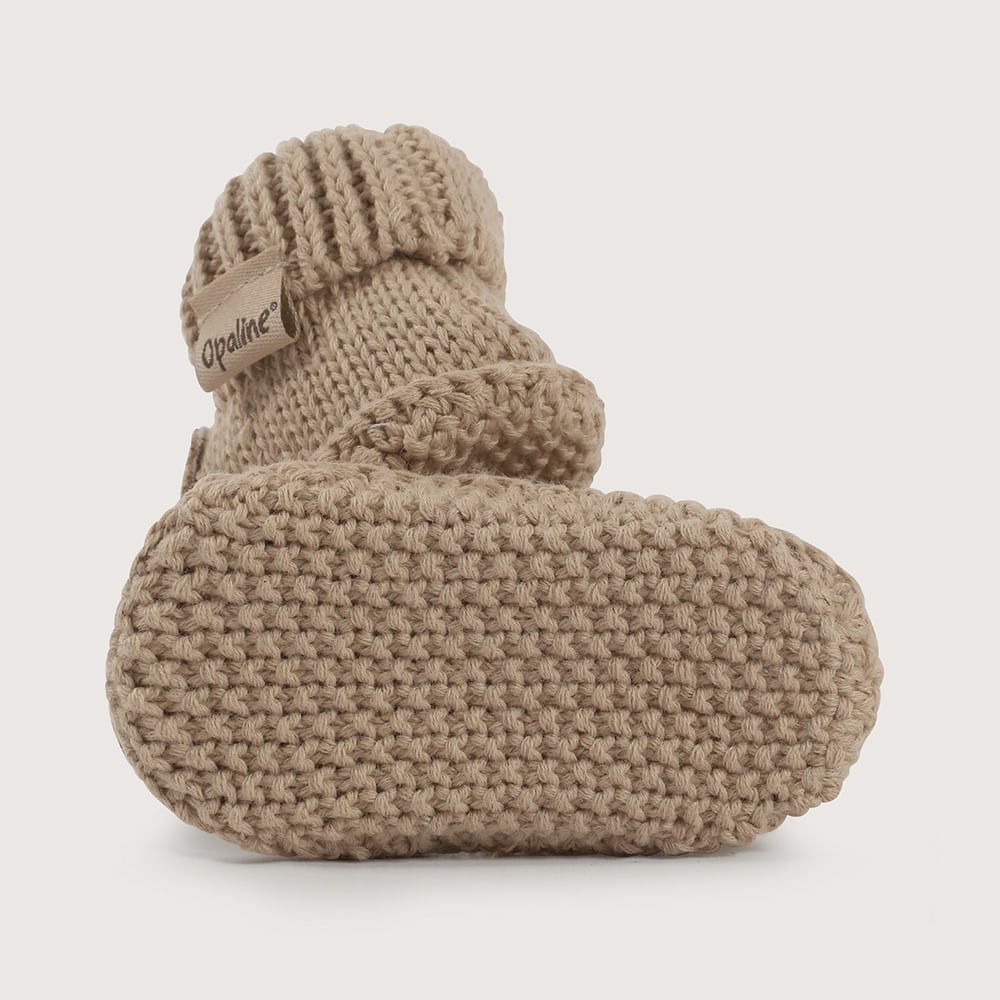 PANTUFLA BEBE TEJIDA CAFE  DE NIÑO OPALINE - 3