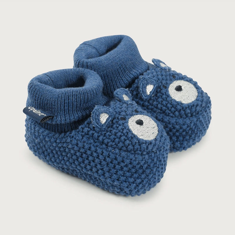 PANTUFLA BEBE  TEJIDA AZUL DE NIÑO OPALINE - 1