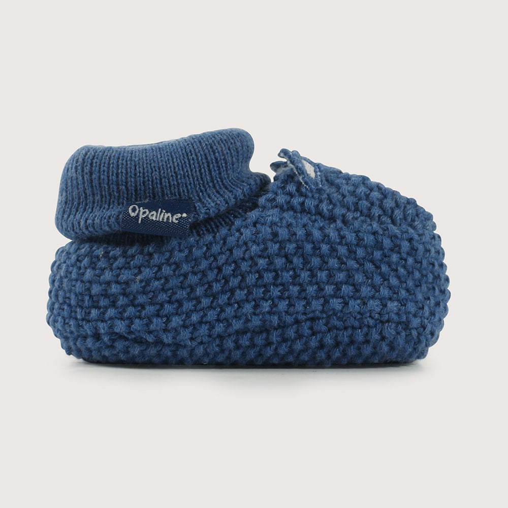 PANTUFLA BEBE  TEJIDA AZUL DE NIÑO OPALINE - 2