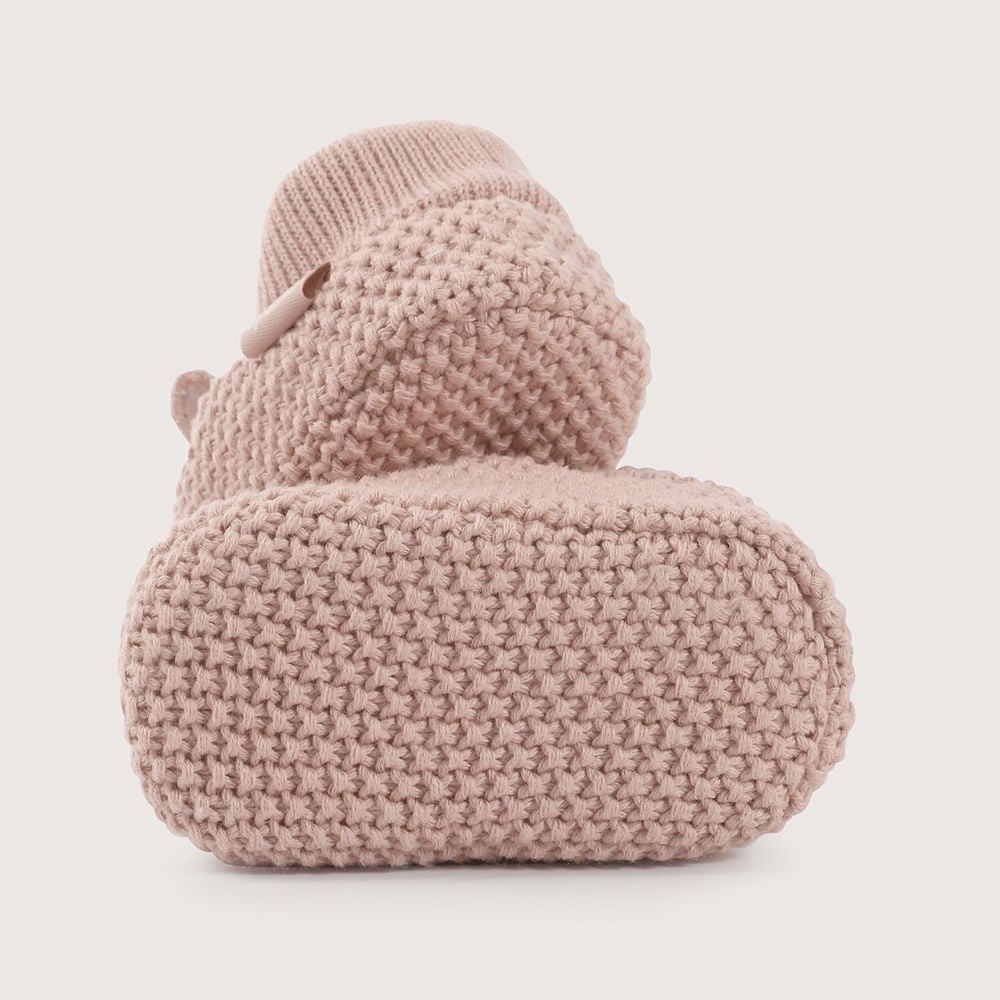PANTUFLA BEBE  TEJIDA BEIGE UNISEX OPALINE - 3