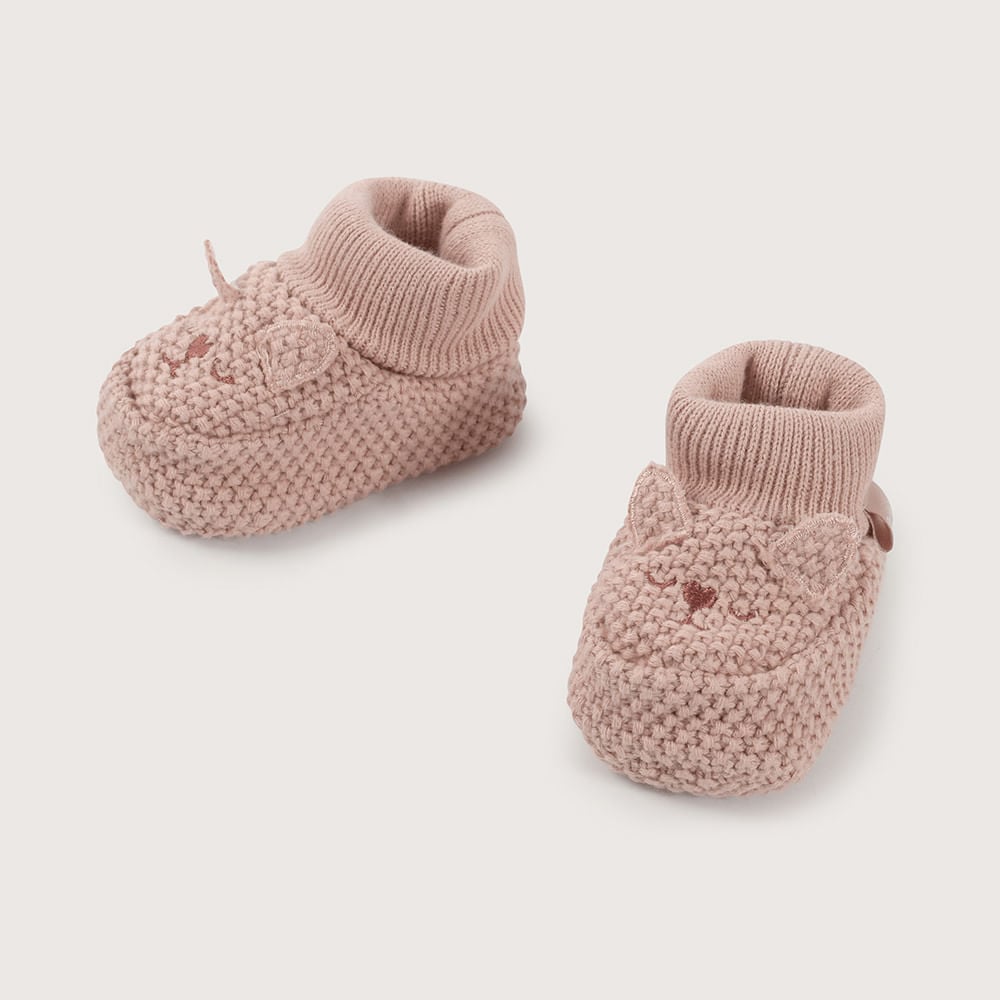 PANTUFLA BEBE  TEJIDA BEIGE UNISEX OPALINE - 4
