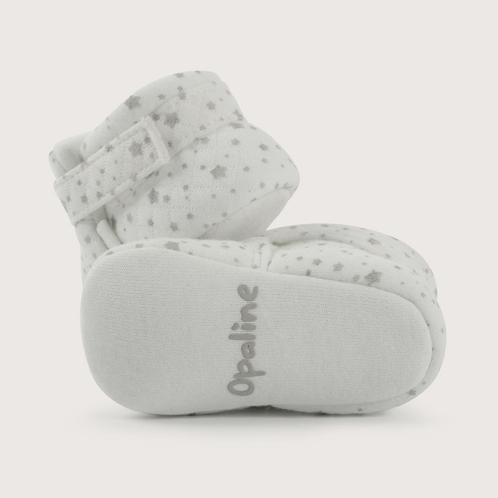 PANTUFLA BEBE  ALGODON BLANCA UNISEX OPALINE - 3