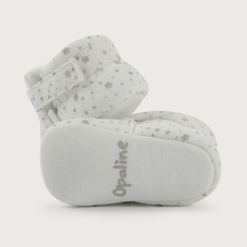 PANTUFLA BEBE  ALGODON BLANCA UNISEX OPALINE - 3