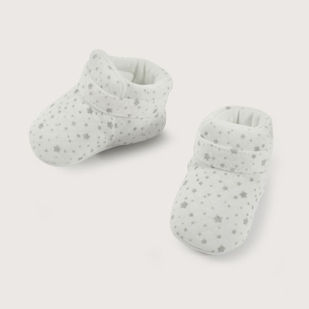 PANTUFLA BEBE  ALGODON BLANCA UNISEX OPALINE - 4