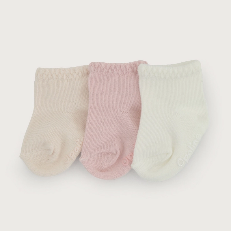 PACK DE 3 CALCETINES ROSADOS DE BEBE OPALINE - 1
