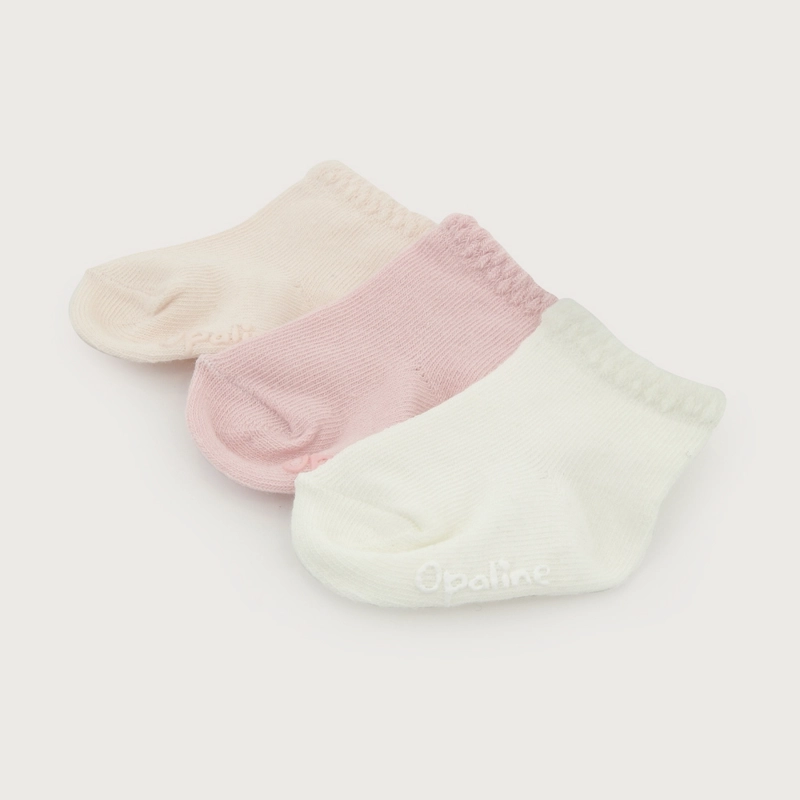 PACK DE 3 CALCETINES ROSADOS DE BEBE OPALINE - 2