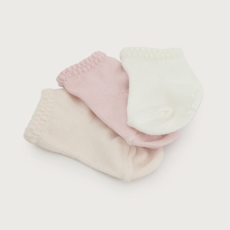 PACK DE 3 CALCETINES ROSADOS DE BEBE OPALINE - 3