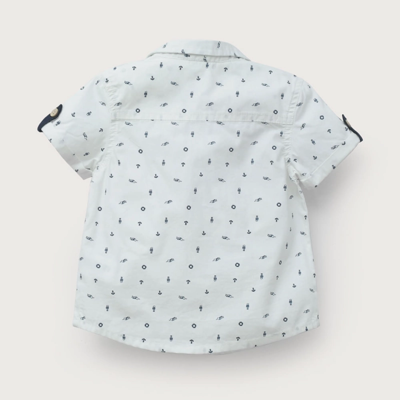 CAMISA MANGA CORTA BLANCA DE NIÑO OPALINE - 3