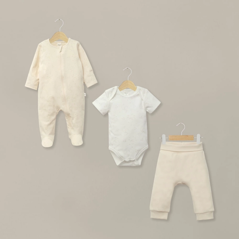 CONJUNTO 3 PIEZAS OSITO, BODY Y PANTALON DE BEBE UNISEX OPALINE - 1