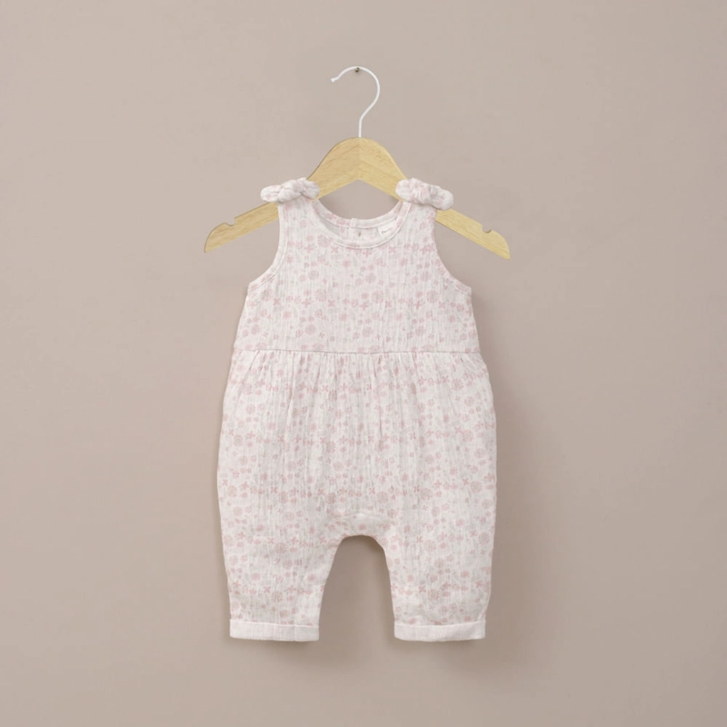 JARDINERA ROSADA ESTAMPADA DE BEBE  NIÑA OPALINE - 1