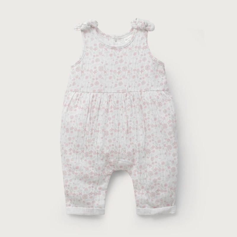 JARDINERA ROSADA ESTAMPADA DE BEBE  NIÑA OPALINE - 2