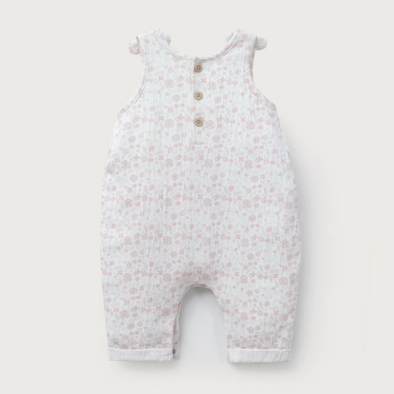 JARDINERA ROSADA ESTAMPADA DE BEBE  NIÑA OPALINE - 3
