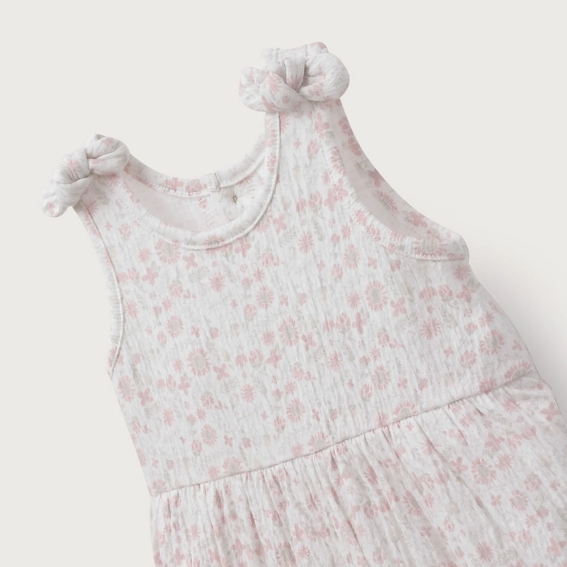 JARDINERA ROSADA ESTAMPADA DE BEBE  NIÑA OPALINE - 4