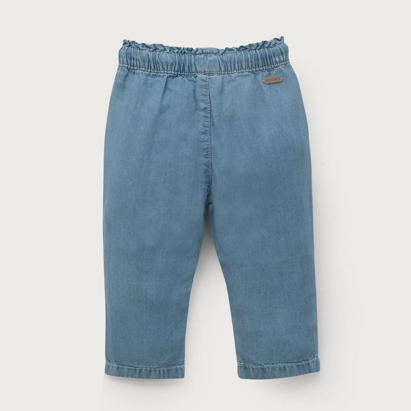 JEANS JOGGER CON BORDADO AZUL DE NIÑA OPALINE - 3