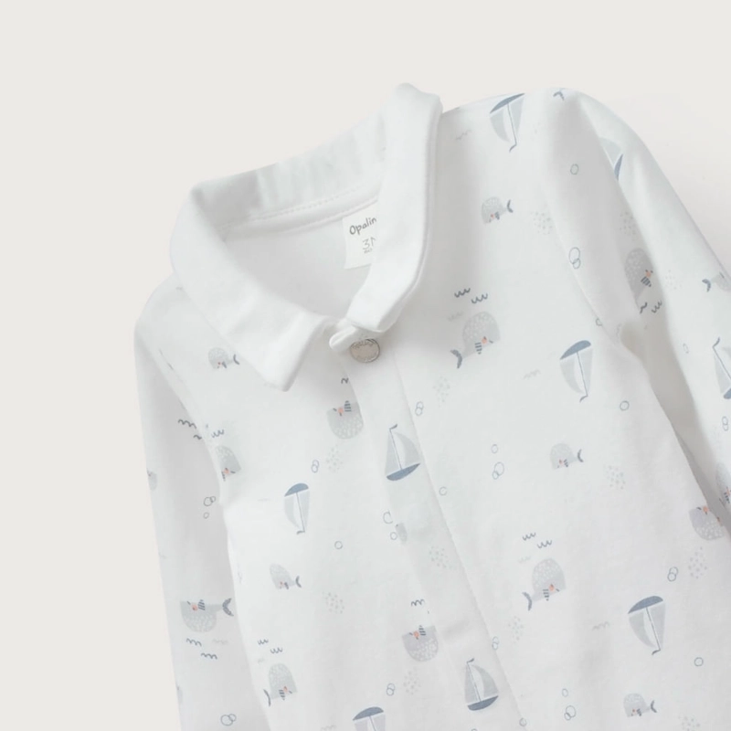 OSITO BLANCO ESTAMPADO DE BEBE NIÑO OPALINE - 4