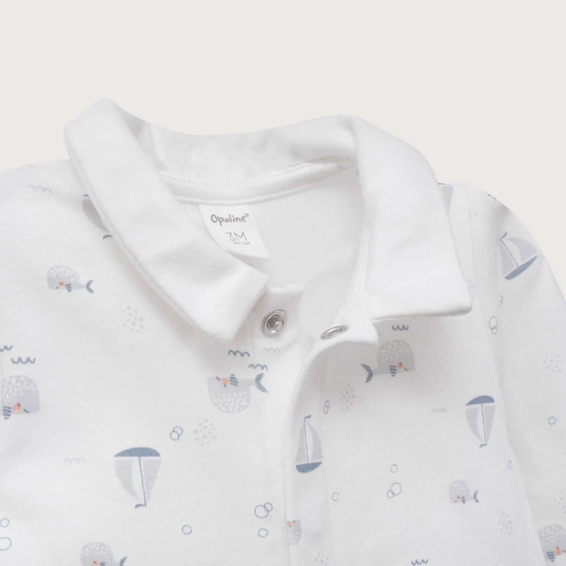 OSITO BLANCO ESTAMPADO DE BEBE NIÑO OPALINE - 5